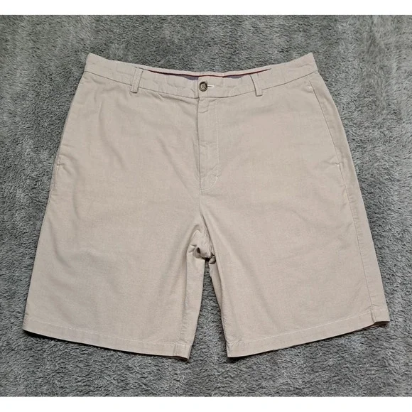 IZOD Shorts Mens Sz 36 Khaki Dress Chino Work Pockets Golf Cargo Office Church - Picture 2 of 11